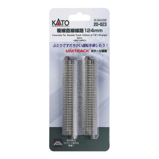 N Concrete-tie Double Track Straight 124 mm (2 pcs)