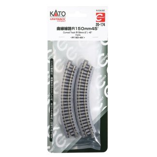 N 150mm (6") Radius 45º Curve Track [4pcs]