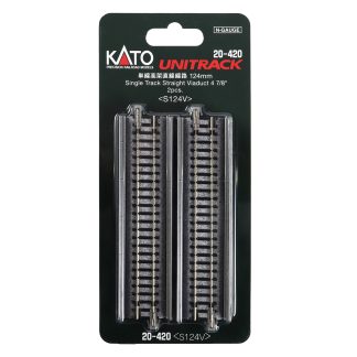 N Single Viaduct Straight 124mm (2 ea)   (previous #23-027)