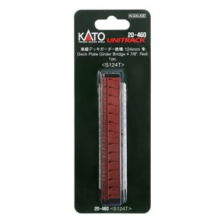 N Deck Girder Bridge, Red, 124mm (1ea)