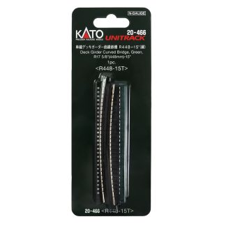 N Single Curve Girder Bridge, Green - 448mm (17.6") Radius 15º