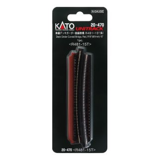 N Curved Deck Girder Bridge, Red - 481mm (19") Radius 15º